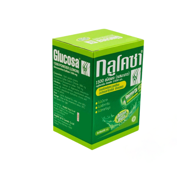 GLUCOSA ผง กล่องเขียว รสมะนาว