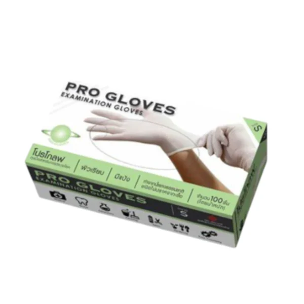 ถุงมือ PROGLOVE เบอร์ S มีแป้ง