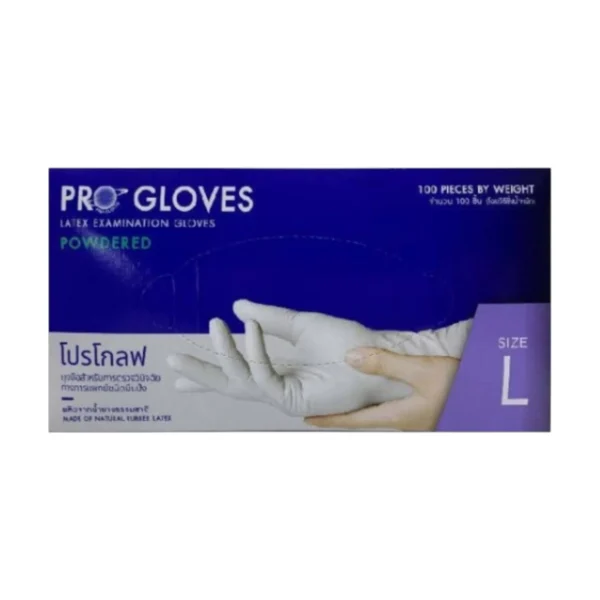 ถุงมือ PROGLOVE เบอร์ L มีแป้ง